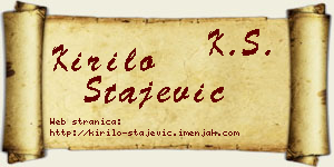 Kirilo Stajević vizit kartica